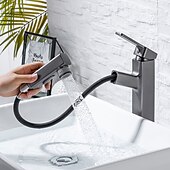 cheap Classical-Bathroom Sink Faucet - Pull out / Pullout Spray Electroplated Centerset Single Handle One HoleBath Taps
