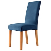 cheap Dining Chair Cover-Velvet Dining Chair Cover Burgundy Plush Stretch Spandex  Chair Slipcover Chair Protector High Back Dining Chair  Cover with Elastic Band for Dining Room Wedding Ceremony Banquet Home Decor