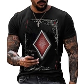  Men's Unisex Graphic Prints Poker T Shirt Short Sleeve T shirt 3D Print Crew Neck Shirt Sports Fashion Designer Outdoor Street Daily Black White Yellow Summer Clothing Apparel S M L XL XXL 3XL