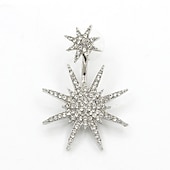 cheap Earrings-1pc Stud Earrings Jacket Earrings For Women&#039;s Crystal Party Wedding Birthday Cubic Zirconia Rhinestone Star Galaxy Star of David Gold / Casual / Daily