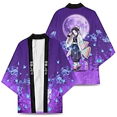 cheap Cartoon &amp; Movie Character Graphic-Agatsuma Zenitsu Kamado Tanjiro Rengoku Shinjurou Cartoon Kimono Anime 3D Harajuku Graphic Kawaii For Men&#039;s Adults&#039; Carnival Masquerade Back To School 3D Print
