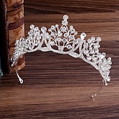 preiswerte Diademe &amp; Krone-Krone Tiara Legierung Hochzeit Einfach Braut Mit Metallkopfschmuck Kopfbedeckung Kleid beeindrucken
