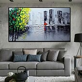Недорогие Картины маслом-Hang-роспись маслом Ручная роспись Вертикальная Абстракция Пейзаж Современный Современное Без внутренней части рамки (без рамы)