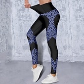 Χαμηλού Κόστους Γιόγκα κολάν &amp; καλσόν-Γυναικεία Παντελόνι για γιόγκα Αντίστροφη καρότσα Έλεγχος κοιλιάς Ψηλή Μέση Γυμναστήριο προπόνηση Τρέξιμο Καταλληλότητα Κολάν με κοψίματα Λεοπάρ Γεωμετρία Μπλε Παγονί Μαύρο Κίτρινο Φθινόπωρο Χειμώνας