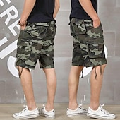cheap Outdoor-Men&#039;s Cargo Shorts Baggy Shorts Multi Pocket 6 Pocket Camouflage Breathable Knee Length Sports Outdoor Streetwear Casual Black Blue