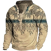 abordables Sudaderas 3D para hombre-Hombre Estampados Sudadera Pull-over Manga Larga Camisa de entrenamiento Escote en Pico Vintage Design Básico Impresión 3D Casual Ropa de calle Estampado Primavera Otoño Invierno