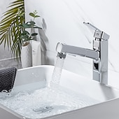 cheap Classical-Bathroom Sink Faucet - Pull out / Pullout Spray Electroplated Centerset Single Handle One HoleBath Taps