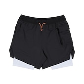 お買い得  メンズボクサー水着-男性用 スイムトランク スイムショーツ 速乾性 ライトウェイト ボードショーツ 水着 ポケット付き 圧縮ライナー ドローストリング 水泳 サーフィン ビーチ ウォータースポーツ ソリッド 夏