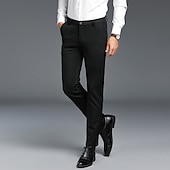 economico Sottile-Per uomo pantaloni della tuta Pantaloni Chino Pantaloni casual Tasche Gamba dritta Liscio Comfort Ufficio Attività commerciale Informale Streetwear Moda Nero Grigio chiaro