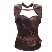 cheap Gothic-Punk &amp; Gothic Vintage Inspired Medieval Skirt Corset Outfits Pirate Asymmetric Hem Fancy Dress Women's Halloween Carnival Masquerade Party Halloween Adults' Skirts Corset