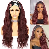 economico Parrucche trendy sintetiche-parrucche della fascia glueless parrucca della fascia corpo sciolto ondulato parrucche sintetiche dei capelli per le donne nere onda nessuna parrucche anteriori del merletto della miscela di colore
