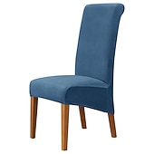 voordelige Hoes voor eetkamerstoel-fluwelen eetkamerstoelhoezen, bordeauxrode stretch stoelhoes, spandex hoge rugleuning stoelbeschermers hoezen stoelhoes met elastische band voor eetkamer, bruiloft, ceremonie, banket