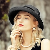 abordables Chapeaux de fête-chapeaux élégants en polyester avec nœud papillon 1pc casque décontracté