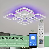 お買い得  シーリングライト調光可能タイプ-調光可能なクロムアクリルシーリングライト LED 5 ヘッドおよび 8 ヘッドシーリングライト、背景ライトとアプリ接続/リモコン付き、寝室、リビングルーム、オフィス、子供部屋に最適