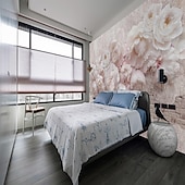 economico Carta da parati-murale 3d carta da parati autoadesiva fiore rosa rivestimento murale adesivo pellicola peel and stick vinile rimovibile pvc materiale impermeabile decorazioni per la casa più dimensioni
