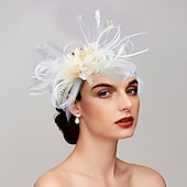 preiswerte Faszinator-Federn  Netz Fascinator  Hüte  Kopfstück mit Feder  Kappe  Blume 1 Stück Hochzeit  Pferderennen  Melbourne Cup Kopfstück für einen beeindruckenden Look am Renntag