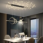 abordables Suspension-led pendentif lumière simple lustre moderne designer projection étoile lune lumière restaurant table bar
