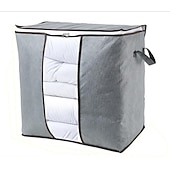 cheap Clothing &amp; Closet Storage-Large Capacity Clothes Storage Bag Organizer With Reinforced Handle Thick Fabric For Comforters, Blankets, Bedding, Foldable With Sturdy Zipper, Clear Window