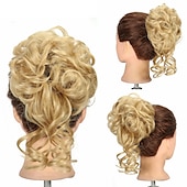 baratos Puxos-rabo de cavalo de extensão de cabelo de peruca de coque com elástico elástico updo peruca de rabo de cavalo extensões de cabelo sintético scrunchies apliques de rabo de cavalo para mulheres