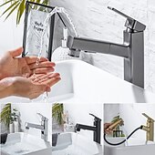 cheap Classical-Bathroom Sink Faucet - Pull out / Pullout Spray Electroplated Centerset Single Handle One HoleBath Taps