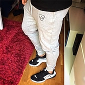voordelige Joggingbroeken-Voor heren Joggingbroeken Jogger Broek Trainingsbroek Trekkoord Elastische taille Geometrisch patroon Buitensporten Sportkleding Leger groen Zwart