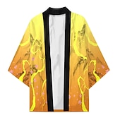 cheap Cartoon &amp; Movie Character Graphic-Agatsuma Zenitsu Kamado Tanjiro Rengoku Shinjurou Cartoon Kimono Anime 3D Harajuku Graphic Kawaii For Men&#039;s Adults&#039; Carnival Masquerade Back To School 3D Print