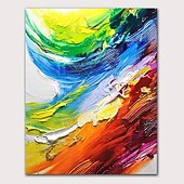 olcso Absztrakt festmények-olajfestmény 100%-ban kézzel festett falfestmény vászonra vízszintes panoráma absztrakt színes táj modern lakberendezés dekor hengerelt vászon keret nélkül feszítetlen