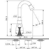 cheap Multi Holes-Gold Two Handle High Arc Widespread Bathroom Sink Faucet 3 Hole with Solid Brass Body Widespread Bathroom Faucet