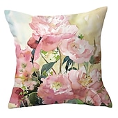 cheap Floral &amp; Plants Style-Spring Double Side Cushion Cover 1PC Soft Decorative Square Throw Pillow Cover Cushion Case Pillowcase for Sofa Bedroom Superior Quality Machine Washable