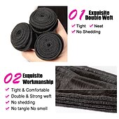 abordables 3 paquets extensions cheveux humains-1 paquet Lot de 3 Lot de 4 Tissage de cheveux Cheveux Brésiliens Ondulation naturelle Extensions de cheveux humains Cheveux Naturel humain Tissages de cheveux humains 8-26 pouce Naturel Homme Design
