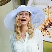 billige Partyhatter-Hatter Straw Bowler  Cloche Hatt Solhatt Te-parti Hesterase Melbourne Cup Elegant Romantisk Klassisk Med Hodeplagg å imponere Racedag Dress