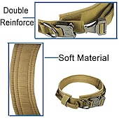 billige Hundehalsbånd og bånd-taktisk hundehalsbånd og båndsett taktisk hundehalsbånd.justerbart militært kraftig nylon hundetreningsbåndsett med kontrollhåndtak og metallspenne for trening av mellomstore hunder