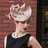 voordelige Fascinators &amp; Hoeden-polyester fascinators kentucky derbyhoed met veer 1pc herfst bruiloft / speciale gelegenheid / feest / avond hoofddeksel