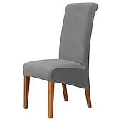 voordelige Hoes voor eetkamerstoel-fluwelen eetkamerstoelhoezen, bordeauxrode stretch stoelhoes, spandex hoge rugleuning stoelbeschermers hoezen stoelhoes met elastische band voor eetkamer, bruiloft, ceremonie, banket