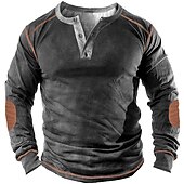 billiga Basic sweatshirts-Herr Tröja Grön Blå Purpur Gul Rubinrött Henley krage Grafisk Färgblock Sport &amp; Utomhus Ledigt Dagligen 3D-tryck Plusstorlekar Grundläggande Vintage Designer Vår &amp; sommar Kläder Pull Tröjor Långärmad