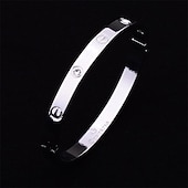 economico Braccialetti-bracciale da donna classico da donna in acciaio inossidabile con intarsi in zircone cubico oro argento oro rosa 1 pezzo braccialetto per festa regali quotidiani vesti per stupire 2025