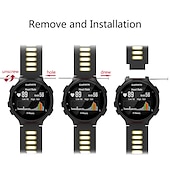 Недорогие Ремешки для часов Garmin-Ремешок для часов для Garmin Forerunner 220/230/235/620/630/735XT Approach S20 / S6 / S5 силиконовый Замена Ремень с помощью инструмента для удаления Дышащий Спортивный ремешок Браслет