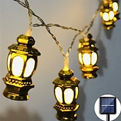 cheap Solar String Lights-Outdoor Solar Decoration Lights LED Retro Oil Lamp Shape String Lights 5m 20leds Christmas Home Indoor Outdoor Decoration