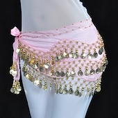 cheap Belly Dancewear-Belly Dance Hip Scarf Coin Sequin Women&#039;s Training Chiffon / Ballroom Gold Coin Belt
