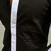 preiswerte Herrenhemd zum Knöpfen-Herren Hemd Sommerhemd Knopfhemd Schwarz / Weiß Marineblau Grau Langarm Farbblock Umlegekragen Outdoor Straße Button-Down Bekleidung Polyester Mode Lässig Atmungsaktiv Bequem