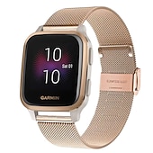 preiswerte Garmin-Uhrenarmbänder-Uhrenarmband für Garmin Forerunner 55 245 645 Music Venu 2 Plus / Sq / Sq Musik Vivomove 3 HR Luxe Style Sport Anfahrt S42 / S40 / S12 Edelstahl Ersatz Gurt Schnellspanner 20mm Milanaise Armband