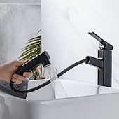 cheap Classical-Bathroom Sink Faucet - Pull out / Pullout Spray Electroplated Centerset Single Handle One HoleBath Taps