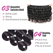 abordables 3 paquets extensions cheveux humains-1 paquet Lot de 3 Lot de 4 Tissage de cheveux Cheveux Brésiliens Ondulation naturelle Extensions de cheveux humains Cheveux Naturel humain Tissages de cheveux humains 8-26 pouce Naturel Homme Design