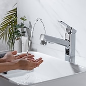 cheap Classical-Bathroom Sink Faucet - Pull out / Pullout Spray Electroplated Centerset Single Handle One HoleBath Taps