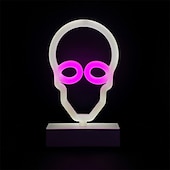 billiga LED-neonlampor-neon nattljus godis fladdermus döskallehatt formad aaa batteridriven usb-driven