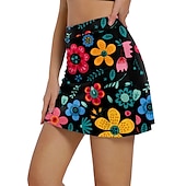 economico Pantaloni, pantaloncini e gonne da donna-21Grams Per donna Gonna da ciclismo Bicicletta Pantaloni Ciclismo da montagna Cicismo su strada Gli sport Botanico floreale Pad 3D Ciclismo Traspirante Asciugatura rapida Verde Viola Poliestere
