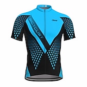 billiga Tröjor för män-Herr Cykeltröja Geometrisk Kortärmad Cykel Tröja Överdelar med 3 bakfickor Bergscykling Vägcykling Snabb tork Reflexremsa Bakficka Fuktabsorberande sporter Gul Röd Blå Kläder