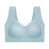 billige BH&#039;er-trådløse bh-er for kvinner faste stropper full dekning v-hals pustende ren farge pull-on lukking tilfeldig daglig nylon 1 stk svart rosa / bh &amp;amp; braletter / 1 stk hjemmeantrekk