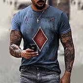 abordables T-shirts 3D-Homme 3D Poker T shirt Manche Courte T-shirt 3D effet Col Rond Chemise Rétro Vintage Design Décontractées Soirée du quotidien A B C Vêtement Tenue Grande Taille S M L XL XXL 3XL 4XL
