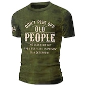  Camiseta gráfica humorística para hombres No molestes a los ancianos - La vida en prisión no es un disuasivo top de manga corta de estilo de vida
